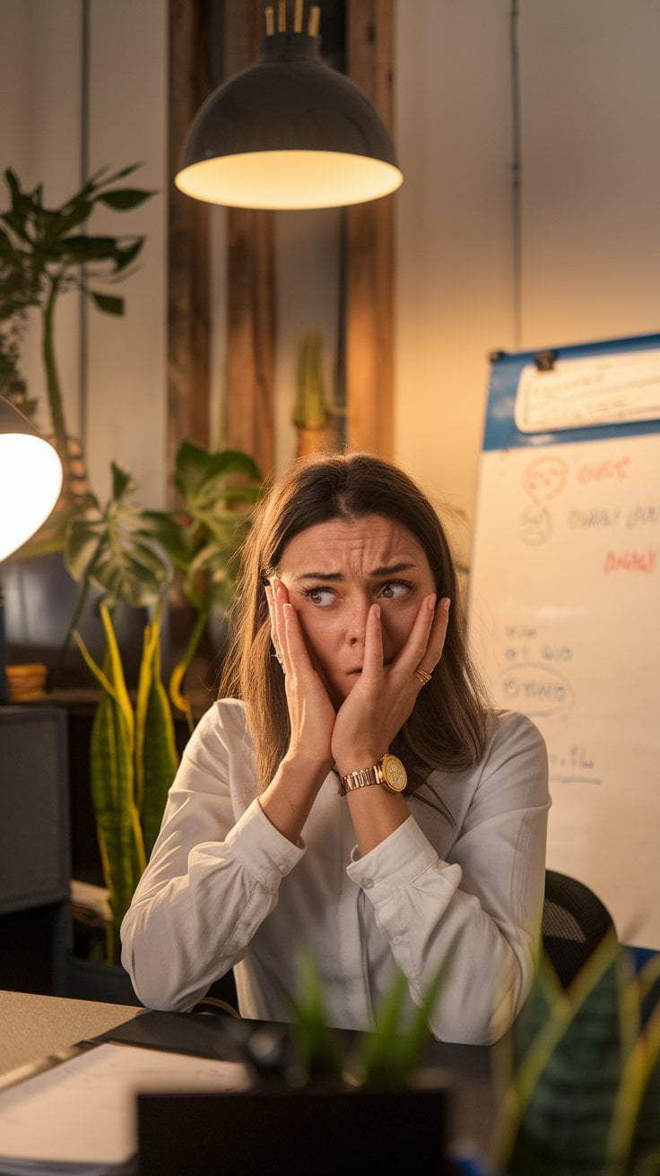 a woman employee who is afraid of career change